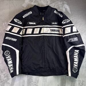 Y2K Yamaha Racing Motorcycle Jacket Joe Rocket Black Moto Biker Jacket 3XL
